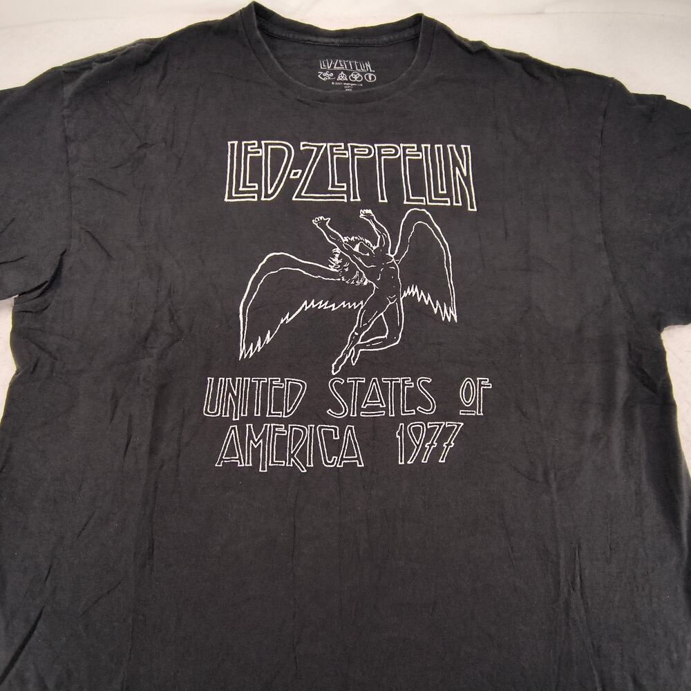 Led Zeppelin United States of America 1977 Band T Shirt Mens Size 2XL Black